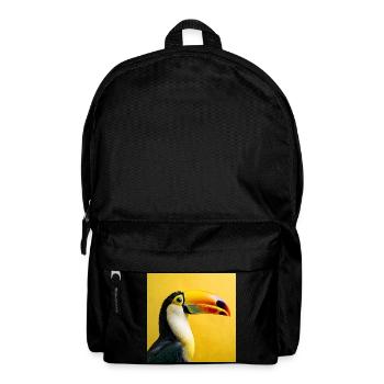 Toucan oiseau sur fond jaune tropical couleurs - Sac à dos - noir - Devant