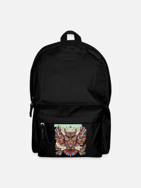 Muster Eule - Rucksack - Schwarz