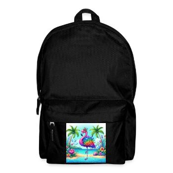 Schöner Flamingo - Rucksack - Schwarz - Vorne