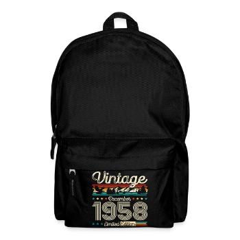66th Birthday Vintage December 1958 Vintage 1958 - Backpack - black - Front
