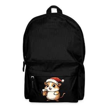 Hamster Christmas Beer Funny - Backpack - black - Front