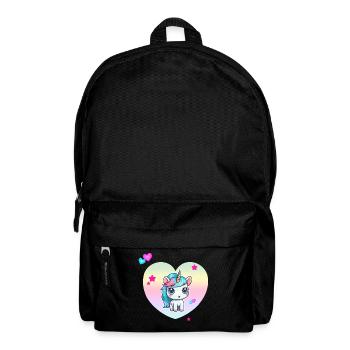 Licorne mignonne avec cœur pastel - Sac à dos - noir - Devant