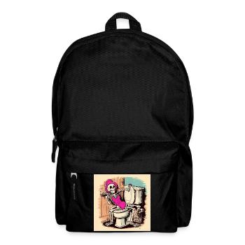 Skeleton in bathroom with swimsuit - Backpack - black - Front