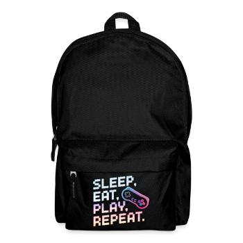 Schlaf Essen Spielen Wiederholen Gaming Design - Rucksack - Schwarz - Vorne