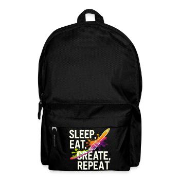Sleep Eat Create Repeat - Backpack - black - Front