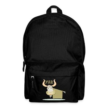 Fröhliche und farbenfrohe Illustration eines Yaks - Rucksack - Schwarz - Vorne