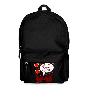 SQUIRREL - LOVE YOU COUPLE - Rucksack - Schwarz - Vorne