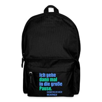 GLÜCKLICHER RENTNER RENTE - Rucksack - Schwarz - Vorne