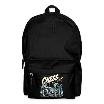 Astronaut Alien Schach Rakete Universum Geschenk - Rucksack - Schwarz - Vorne