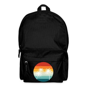 Palmier rétro coucher de soleil - Sac à dos - noir - Devant