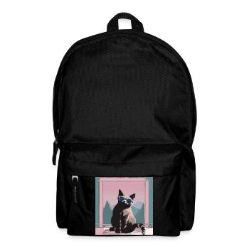 Cat in retro summer look - Backpack - black - Front