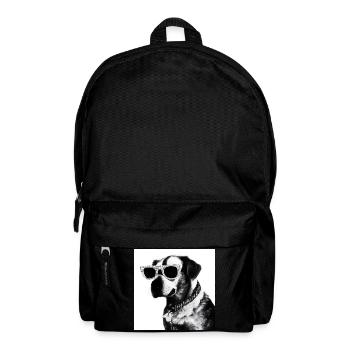 Schwarzweiß Hund mit Sonnenbrille - Rucksack - Schwarz - Vorne