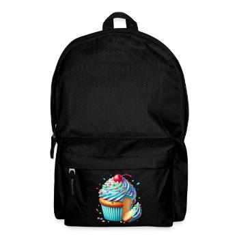 Blauer Cupcake mit bunten Streuseln - Rucksack - Schwarz - Vorne
