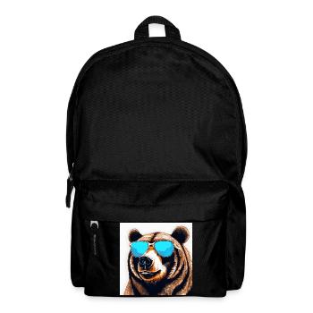 Bear with Sunglasses Pop Art - Backpack - black - Front
