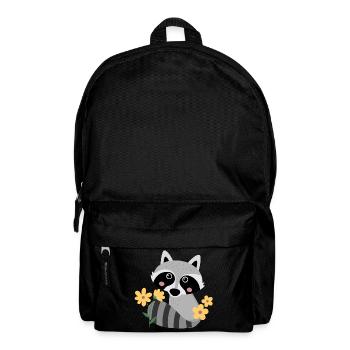 Petit raton laveur avec des fleurs - Sac à dos - noir - Devant