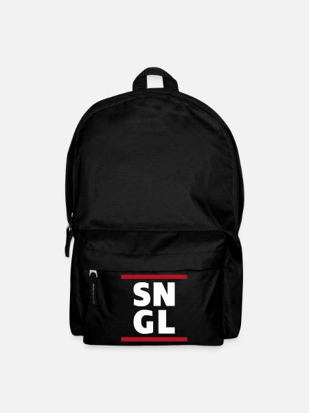 Single SNGL Typographie Spruch Zitat - Rucksack - Schwarz