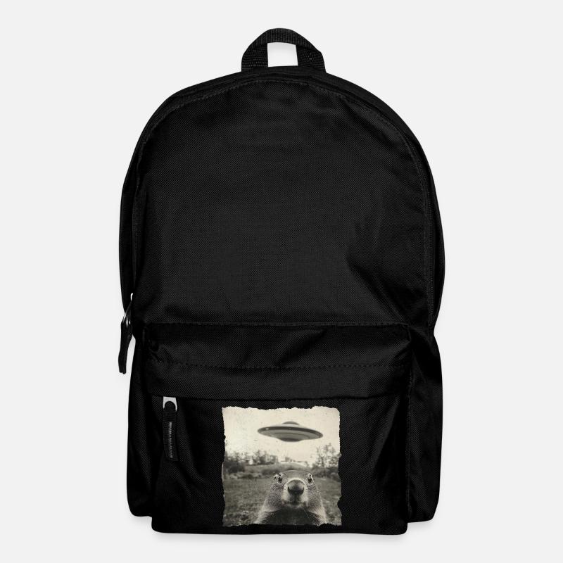 Marmots and UFO – Funny vintage design - Backpack - black
