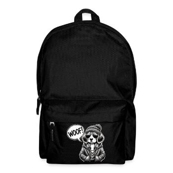 Cooler Hund im Streetstyle - Rucksack - Schwarz - Vorne