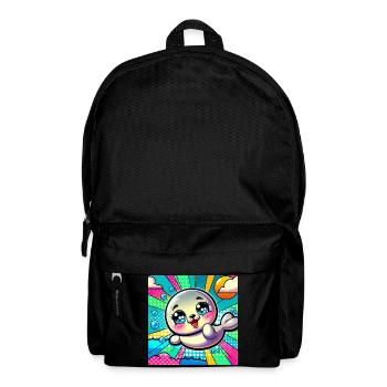 Bunte robbe - Rucksack - Schwarz - Vorne