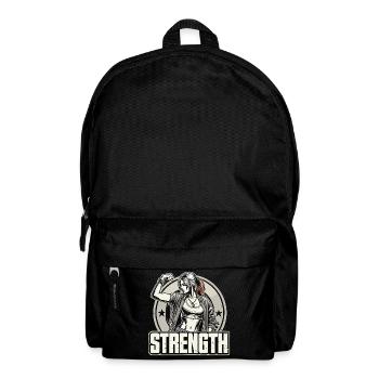 Force femme forte étire le bras sur le cadeau - Sac à dos - noir - Devant
