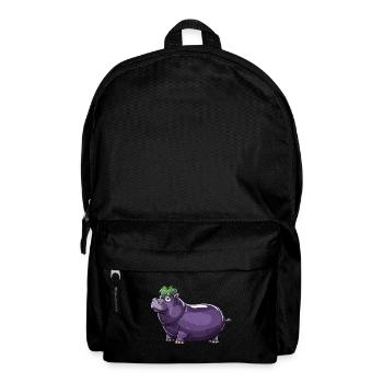 Hippopotamus Eggplant Funny Animal and Vegetable Motif - Backpack - black - Front