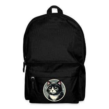 Chat noir et blanc dans le style de la bande dessinée - Sac à dos - noir - Devant
