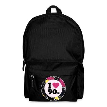 I ♥ 90s – Nostalgic retro design - Backpack - black - Front