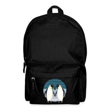 Valentines Day - Penguin Love with Heart - Backpack - black - Front