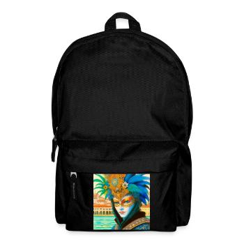 Fantastic person in mask at Venetian carnival - Backpack - black - Front