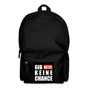 gib hetze keine chance - Rucksack - Schwarz - Vorne