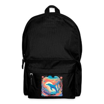 Unterwasser-Regenbogendelfin - Rucksack - Schwarz - Vorne