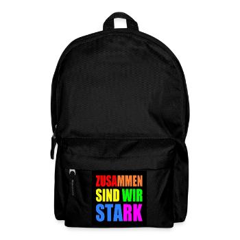 zusammen sind wir stark - Rucksack - Schwarz - Vorne