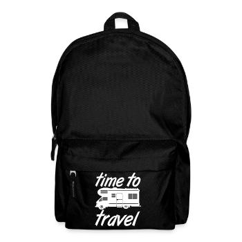 Wohnmobil,Camping,Fun Shirt,Time to travel (25) - Rucksack - Schwarz - Vorne