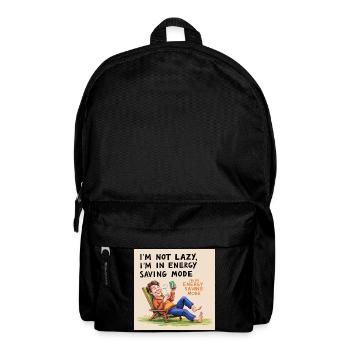 Ich bin nicht faul ich bin im Energiesparmodus - Rucksack - Schwarz - Vorne