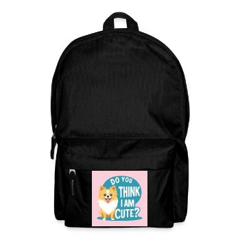 Chien de Poméranie « Pensez-vous que je suis mignon ? » - Sac à dos - noir - Devant