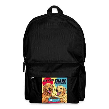 Comic Dogs - Nous pouvons partager si vous le souhaitez - Sac à dos - noir - Devant