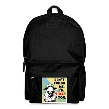 Schaf "Don t follow me - i m lost too!" - Rucksack - Schwarz - Vorne