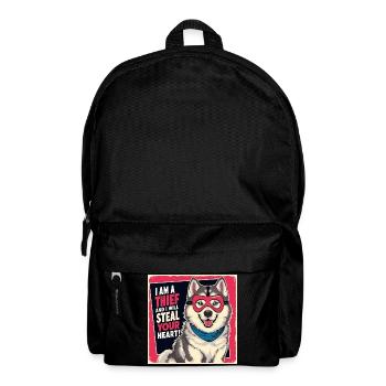 Husky "I am a thief and i will steal your heart" - Rucksack - Schwarz - Vorne
