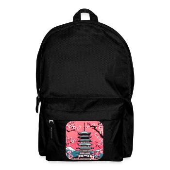 Asien Urlaub Tempel Relax - Rucksack - Schwarz - Vorne