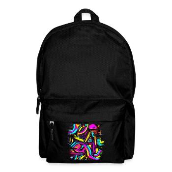 Neon Design Abstract UV House Style - Backpack - black - Front