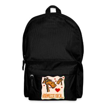 ABSCHIEDSSPRÜCHE VERMISSE DICH GIRAFFE - Rucksack - Schwarz - Vorne