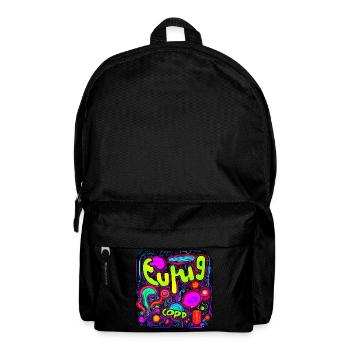 Neon Farben Leuchtend Stil UV - Rucksack - Schwarz - Vorne
