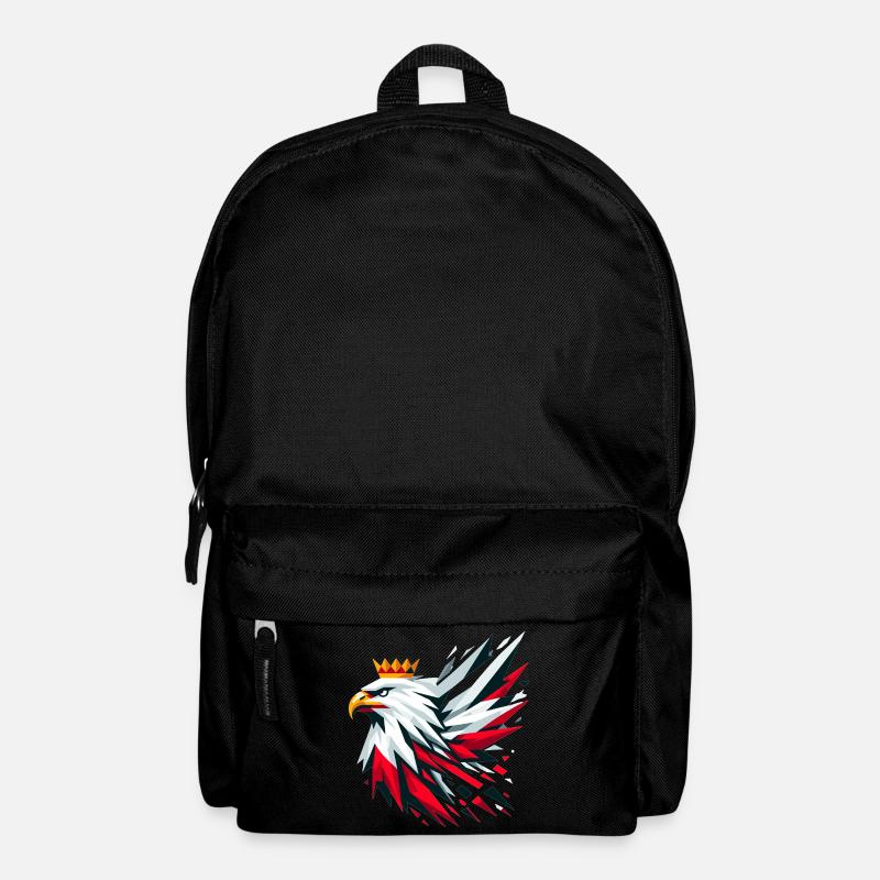 Poland Polska Eagle Flag Flag Geometry Gift - Backpack - black