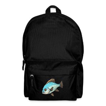 Heilbutt Fischmotiv Perfekt für Angler - Rucksack - Schwarz - Vorne