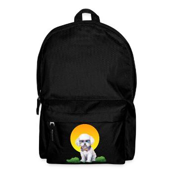 Sunset Pup in Neon Sunglasses - Backpack - black - Front