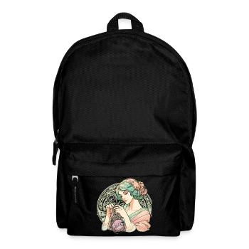 Knitting Woman Art Nouveau Gift - Backpack - black - Front