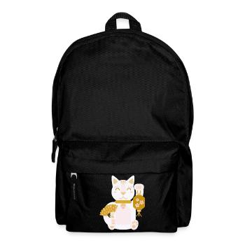 Maneki Neko L Lucky Cat with Fan and Lantern - Backpack - black - Front
