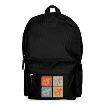 Kolibri & Blüte Vintage Design - Rucksack - Schwarz - Vorne