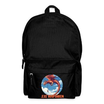 EXE AUSFÜHREN Drachen Admin IT Informatik Lustig - Rucksack - Schwarz - Vorne