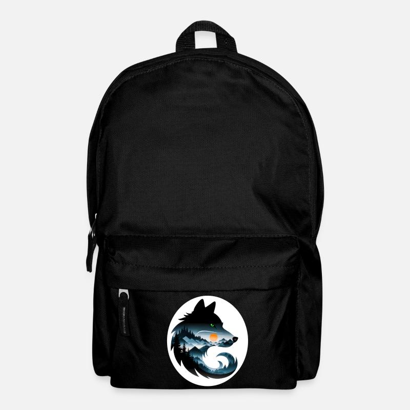 Wolf Landschaft - Rucksack - Schwarz